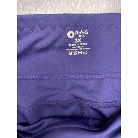 RAG Plus Navy Blue Womens High Waist 9" Inseam Shorts Stretch Zip Pockets 3X - Picture 6 of 11